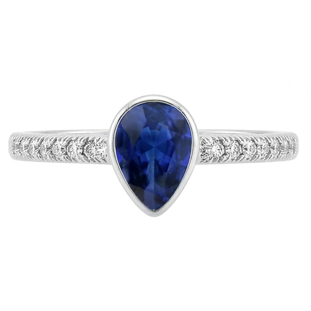 Bezel-Set Royal Blue Sapphire Gemstone Ring 1 ct – 14 Karat