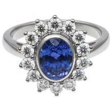 Bezel Set Tanzanite Oval Natural Earth Mined DIAMOND ( NOT LAB GROWN ) 3.30 Carats Ring White Gold