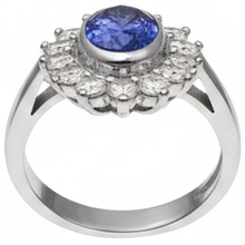 Bezel Set Tanzanite Oval Natural Earth Mined DIAMOND ( NOT LAB GROWN ) 3.30 Carats Ring White Gold