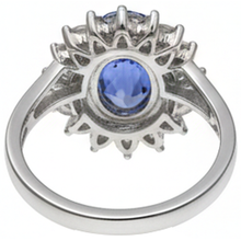 Bezel Set Tanzanite Oval Natural Earth Mined DIAMOND ( NOT LAB GROWN ) 3.30 Carats Ring White Gold