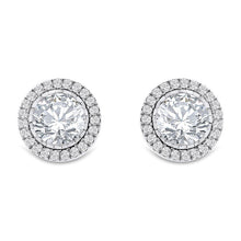 Bezel Set Women Stud Earrings 3.70 Carats Real Diamonds Gold White 14K