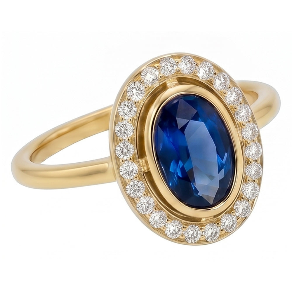 Bezel Set oval Sri Lankan Sapphire 5 Carats Gemstone New