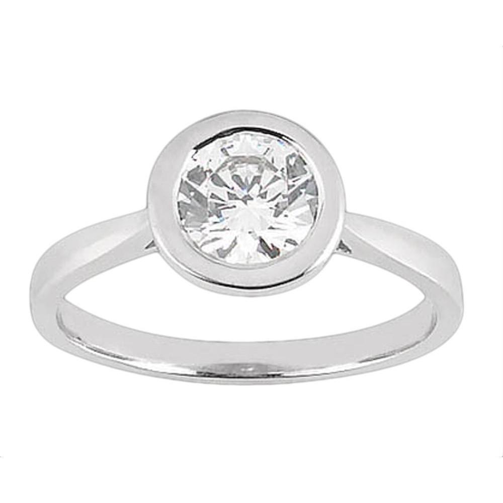 Bezel Setting Round Natural Diamond Solitaire Ring 2.50 Ct.