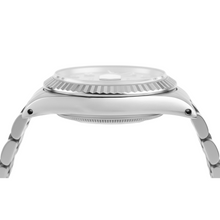 Bezel Silver Natural Earth Mined Diamond Dial Rolex Datejust Women Watch Ss Bracelet