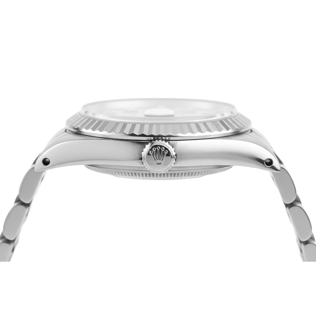 Bezel Silver Natural Earth Mined Diamond Dial Rolex Datejust Women Watch Ss Bracelet