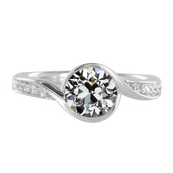 Anniversary Band Diamond Solitaire with Side Stones 1.50 ct