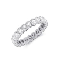 Bezel Set 3.50 Ct Round Cut Natural Earth Mined Diamonds Eternity Band Gold White 14K