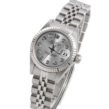 Bezel Silver Diamond Dial Rolex Women's Watch