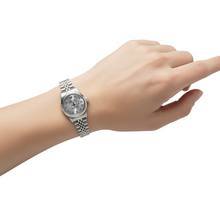 Bezel Silver Natural Earth Mined Diamond Dial Rolex Datejust Women Watch Ss Bracelet P2