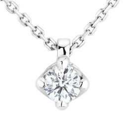 Big 2 Carats Round Solitaire Real Diamond Pendant White Gold 14K