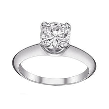 Big 3 Ct. Cushion Cut Real Diamond Solitaire Ring Gold White