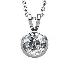 Big 3.5 Carats Round Cut Genuine Diamond Women Pendant White Gold 14K
