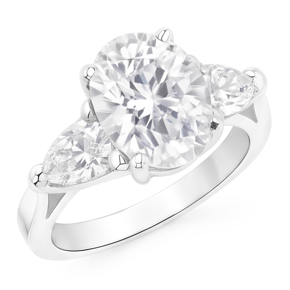Big 4.30 Carats Three Stone Real Natural Earth Mined DIAMOND ( NOT LAB GROWN ) Anniversary Ring Jewellery