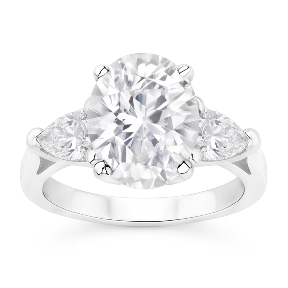 Big 4.30 Carats Three Stone Real Natural Earth Mined DIAMOND ( NOT LAB GROWN ) Anniversary Ring Jewellery