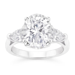 Big 4.30 Carats Three Stone Real Natural Earth Mined DIAMOND ( NOT LAB GROWN ) Anniversary Ring Jewellery