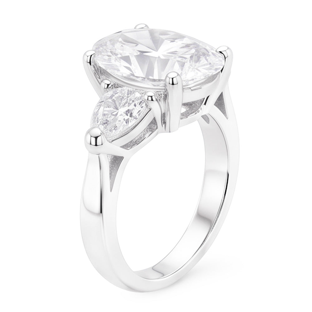Big 4.30 Carats Three Stone Real Natural Earth Mined DIAMOND ( NOT LAB GROWN ) Anniversary Ring Jewellery