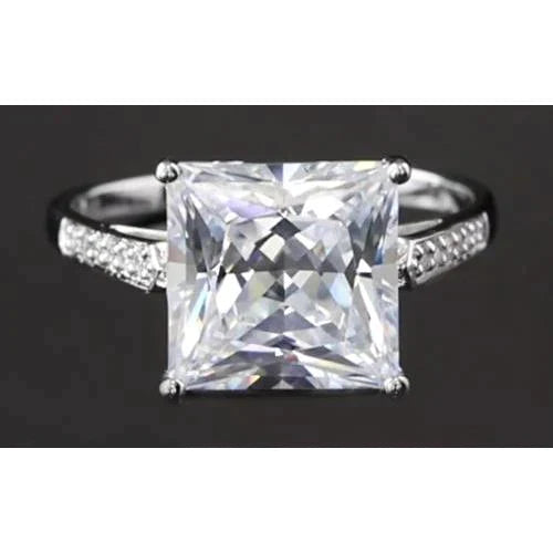 Big 4 Carat Princess Real Diamond Ring