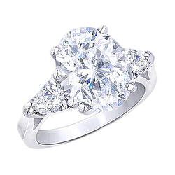 Big 4.30 Carats Three Stone Real Diamond Anniversary Ring Jewelry