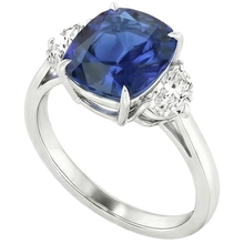 Big 6 Carat Cushion Sapphire Ring