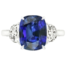 Big 6 Carat Cushion Sapphire Ring