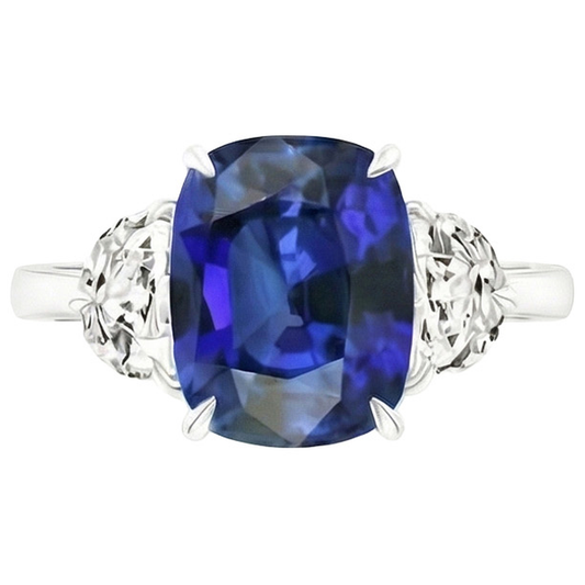 Big 6 Carat Cushion Sapphire Ring