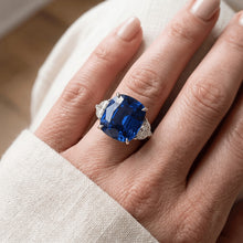 Big 6 Carat Cushion Sapphire Ring