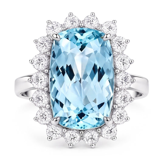 Big Aquamarine Statement Cocktail Ring