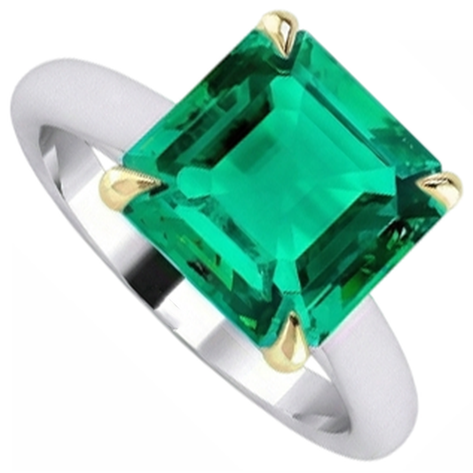 Sophisticated Emerald Precious Stone Ring 5 ct – front view