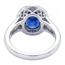 Big Ceylon Sapphire With Natural Earth Mined DIAMOND ( NOT LAB GROWN )s 4.75 Ct Ring White Gold 14K