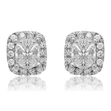 Big Cushion And Round Cut 6 Carats Natural Diamond Stud Halo Earring