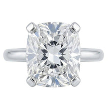 Big Cushion Cut Natural Earth Mined Diamond 3 Carats Solitaire Ring