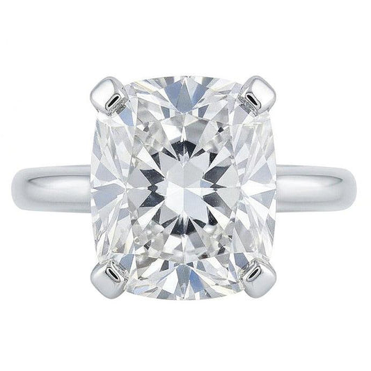 Big Cushion Cut Natural Earth Mined Diamond 3 Carats Solitaire Ring