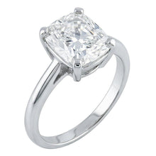 Big Cushion Cut Natural Earth Mined Diamond 3 Carats Solitaire Ring