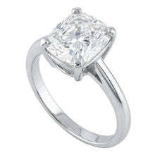 Big Cushion Cut Natural Earth Mined Diamond 3 Carats Solitaire Ring