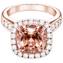 natural round morganite 10.50ct ring top view