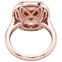 natural round morganite 10.50ct ring band detail