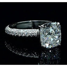 Big Cushion Real Diamond Engagement Ring With Accents 7.25 Carats New