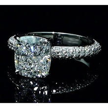 Big Cushion Real Diamond Engagement Ring With Accents 7.25 Carats New