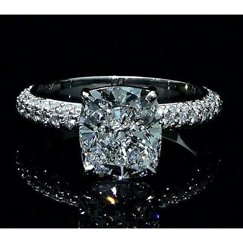 Big Cushion Real Diamond Engagement Ring With Accents 7.25 Carats New