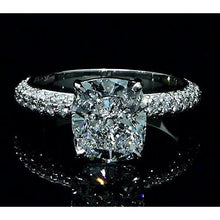 Big Cushion Real Diamond Engagement Ring With Accents 7.25 Carats New