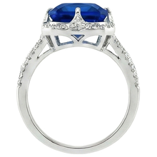 Big Cushion Sapphire Engagement Ring