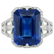 Big Cushion Sapphire Engagement Ring