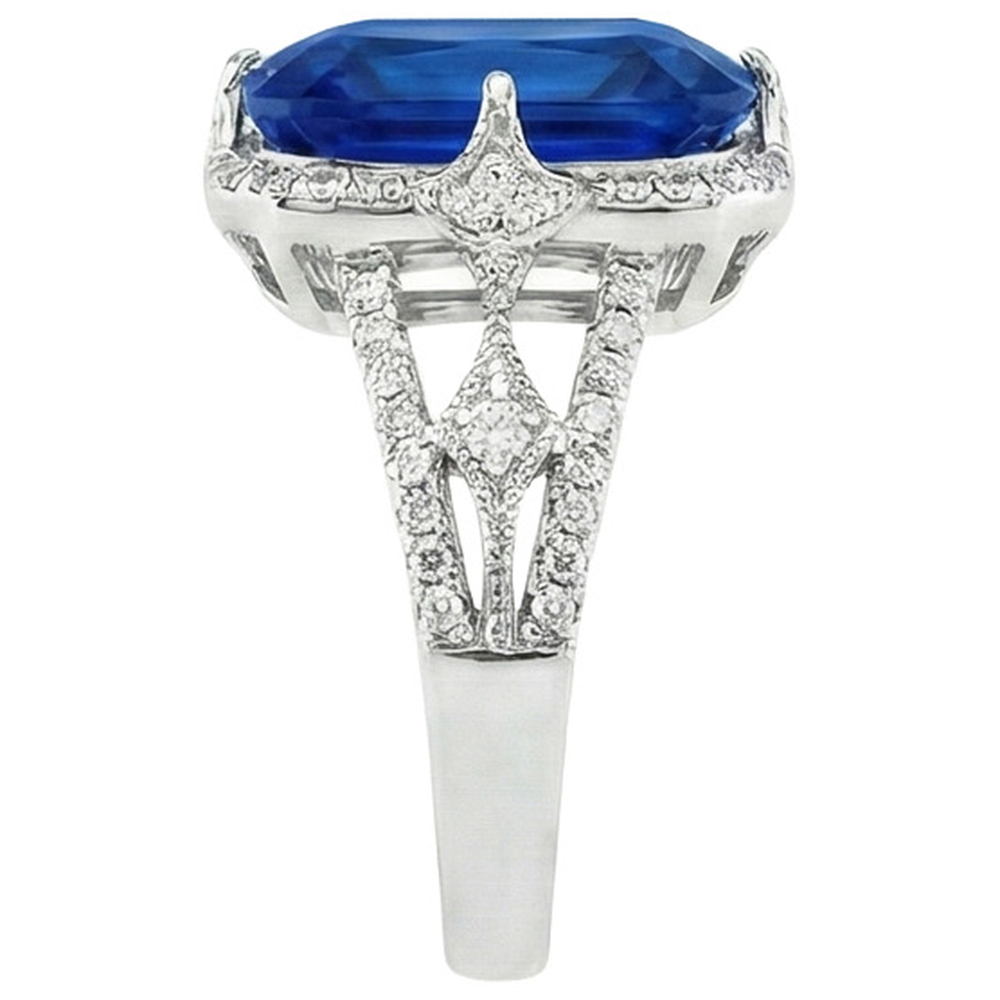 Big Cushion Sapphire Engagement Ring