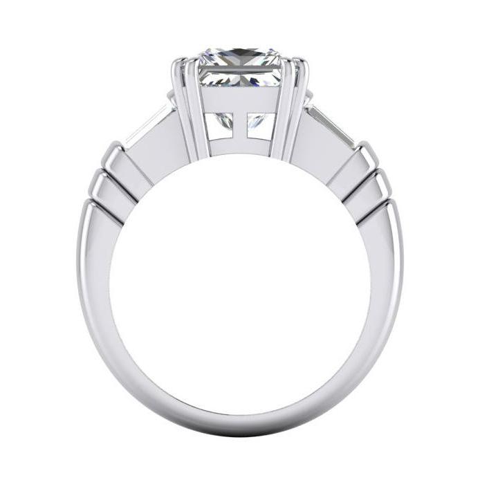 Big Diamond Ring 4.51 Ct. Diamond Three Stone Gold Engagement Ring