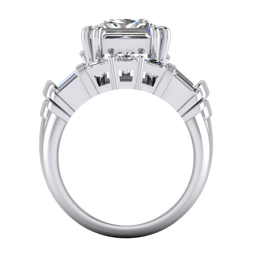 Big Diamond Ring 4.5 Ct. Diamond Three Stone Gold Engagement Ring