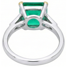 Authentic Colombian Emerald Gemstone Ring – back view