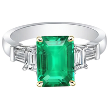Big Green Emerald Gemstone Ring Natural Earth Mined Diamond Womens Jewellery