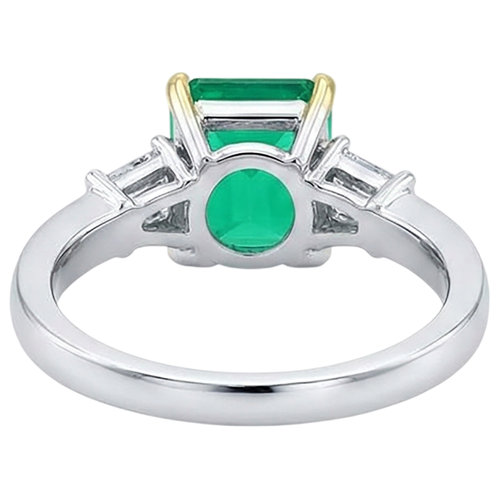 Big Green Emerald Gemstone Ring Natural Earth Mined Diamond Womens Jewellery