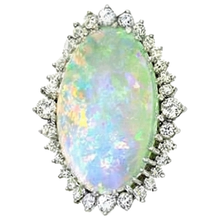 Big Opal Gemstone Cocktail Ring