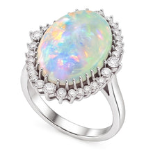 Big Opal Gemstone Cocktail Ring